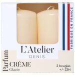 Bougies cylindriques ivoire parfum crème glacée l atelier de denis - l étui de 2 Bougies cylindriques ivoire parfum crème glacée l atelier de denis - l étui de 2
