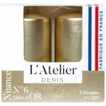 Bougie cylindrique or l atelier de denis - le pack de 2
