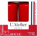 Bougie cylindrique rouge l atelier de denis - le pack de 2