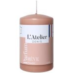 Bougie cylindrique taille s rose parfum rve poudr l atelier de denis -  6, 8 x h 11