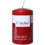 Bougie cylindrique taille s rouge parfum secret de grand - mre l atelier de denis - 
