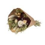 Bouquet de fleurs séchées aux coloris or et rouge avec pochette kraft - 50 cm Bouquet de fleurs séchées aux coloris or et rouge avec pochette kraft - 50 cm