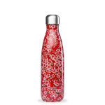 Bouteille isotherme qwetch en inox flowers rouge 500 ml