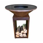 Brasero rangement � b�ches coloris cognac oyat - � 82 cm