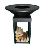 Brasero rangement � b�ches coloris noir oyat - � 82 cm