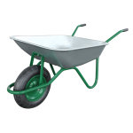 Brouette de jardinage gris / vert galva 85l