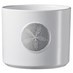 Cache - pot en céramique blanc à motif argent winter friends - Ø 13 x h 11 cm Cache - pot en céramique blanc à motif argent winter friends - Ø 13 x h 11 cm