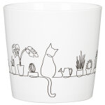 Cache - pot en céramique blanc motifs chat scheurich 870 catview - Ø 13 cm Cache - pot en céramique blanc motifs chat scheurich 870 catview - Ø 13 cm