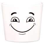 Cache - pot en céramique blanc motif sourire scheurich 870 vibes - Ø 9 cm Cache - pot en céramique blanc motif sourire scheurich 870 vibes - Ø 9 cm