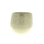 Cache - pot en céramique crème - Ø 16, 5 x h 17 cm Cache - pot en céramique crème - Ø 16, 5 x h 17 cm