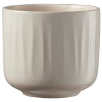 Cache - pot en c�ramique cr�me verni bagua - � 21 x h 19 cm