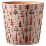 Cache - pot en céramique orangé à motifs dallas winter forêt - Ø 14 x h 13 cm Cache - pot en céramique orangé à motifs dallas winter forêt - Ø 14 x h 13 cm