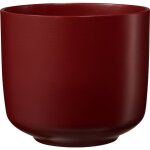 Cache - pot en c�ramique rouge vin bari - � 13 x h 12 cm