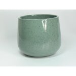 Cache - pot en cramique vert collect naturel glace -  14 / 15, 5 x h 13 cm