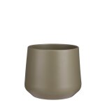 Cache - pot en c�ramique vert mica d�corations amber - � 21 cm