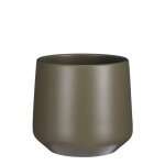 Cache - pot en c�ramique vert mica d�corations amber - � 23, 5 cm