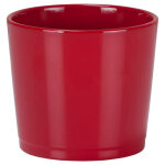 Cache - pot coloris rouge en c�ramique - � 12 cm