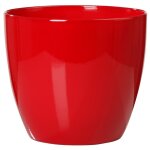 Cache - pot coloris rouge en c�ramique - � 19 cm