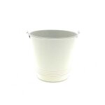 Cache - pot métal blanc zinc - Ø 16 x h 15, 5 cm Cache - pot métal blanc zinc - Ø 16 x h 15, 5 cm