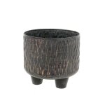 Cache pot en métal sur pied zinc - Ø 19 x h 17 cm Cache pot en métal sur pied zinc - Ø 19 x h 17 cm