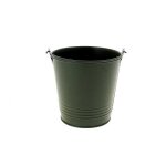 Cache - pot métal vert forêt zinc - Ø 13 x h 12, 5 cm Cache - pot métal vert forêt zinc - Ø 13 x h 12, 5 cm