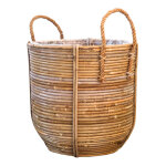 Cache - pot naturel en vannerie decolines egg kooboo - 25 x 25 cm