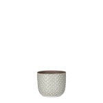 Cache pot rond en céramique blanc mica décorations daan - Ø 11 cm Cache pot rond en céramique blanc mica décorations daan - Ø 11 cm