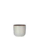 Cache pot rond en céramique blanc mica décorations daan - Ø 12 cm Cache pot rond en céramique blanc mica décorations daan - Ø 12 cm