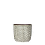 Cache pot rond en céramique blanc mica décorations daan - Ø 17 cm Cache pot rond en céramique blanc mica décorations daan - Ø 17 cm