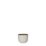 Cache pot rond en céramique blanc mica décorations daan - Ø 7, 5cm Cache pot rond en céramique blanc mica décorations daan - Ø 7, 5cm