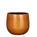 Cache pot rond en céramique ocre mica décorations pablo - Ø 20 cm Cache pot rond en céramique ocre mica décorations pablo - Ø 20 cm