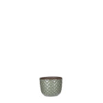Cache pot rond en cramique vert mica dcorations daan -  7, 5 cm