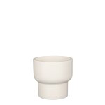 Cache pot rond en terre cuite blanc mica décorations riva base - Ø 14 cm Cache pot rond en terre cuite blanc mica décorations riva base - Ø 14 cm