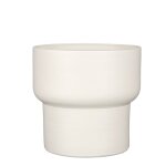 Cache pot rond en terre cuite blanc mica décorations riva base - Ø 26 cm Cache pot rond en terre cuite blanc mica décorations riva base - Ø 26 cm