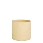 Cache pot rond en terre cuite coloris cr�me elin - � 22 cm