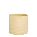 Cache pot rond en terre cuite coloris crème elin - Ø 26 cm Cache pot rond en terre cuite coloris crème elin - Ø 26 cm