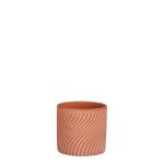 Cache pot rond en terre cuite coloris terra elin - � 15 cm