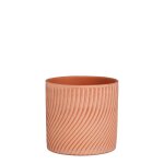 Cache pot rond en terre cuite coloris terra elin - � 22 cm