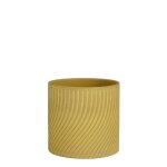 Cache pot rond en terre cuite coloris vert clair elin - � 22 cm