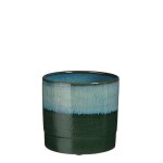 Cache pot rond en terre cuite vert mica décorations olof - Ø 15 cm Cache pot rond en terre cuite vert mica décorations olof - Ø 15 cm