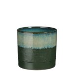 Cache pot rond en terre cuite vert mica décorations olof - Ø 17 cm Cache pot rond en terre cuite vert mica décorations olof - Ø 17 cm
