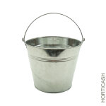 Cache - pot seau avec anse coloris gris avec zinc - Ø 15, 5 cm Cache - pot seau avec anse coloris gris avec zinc - Ø 15, 5 cm