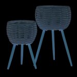 Cache pot sur pied coloris blanc en coton jimena - � 20 cm