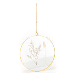 Cadre rond en métal coloris transparent avec des végétaux 25 x h 23 cm Cadre rond en métal coloris transparent avec des végétaux 25 x h 23 cm