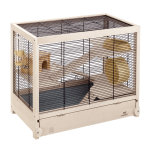 Cage en bois pin nordique coloris blanc hamsterville - 60 x 34 x 49 cm