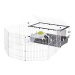 Cage avec enclos pour lapin et cochon d'inde coloris noir et blanc ferplast parkhome