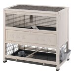 Cage pour lapins coloris gris en bois cottage 100