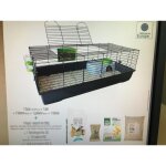 Cage pour lapin nain coloris noir avec 4 produits inclus grain de vie basics kit comp