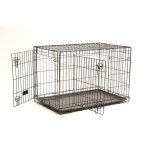 Cage de transport noire pour chien avec 2 portes 121 x 76 x 81 cm Cage de transport noire pour chien avec 2 portes 121 x 76 x 81 cm