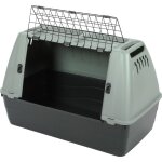 Cage de transport en plastique recycl gris zolux travel taille m.